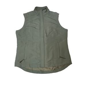 Nike vintage Women’s Vest, Full Zip Color Olive green size small 4-6 Nylon Blend